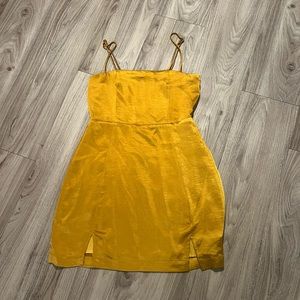 NWT Gold Satin Capulet Mini Dress